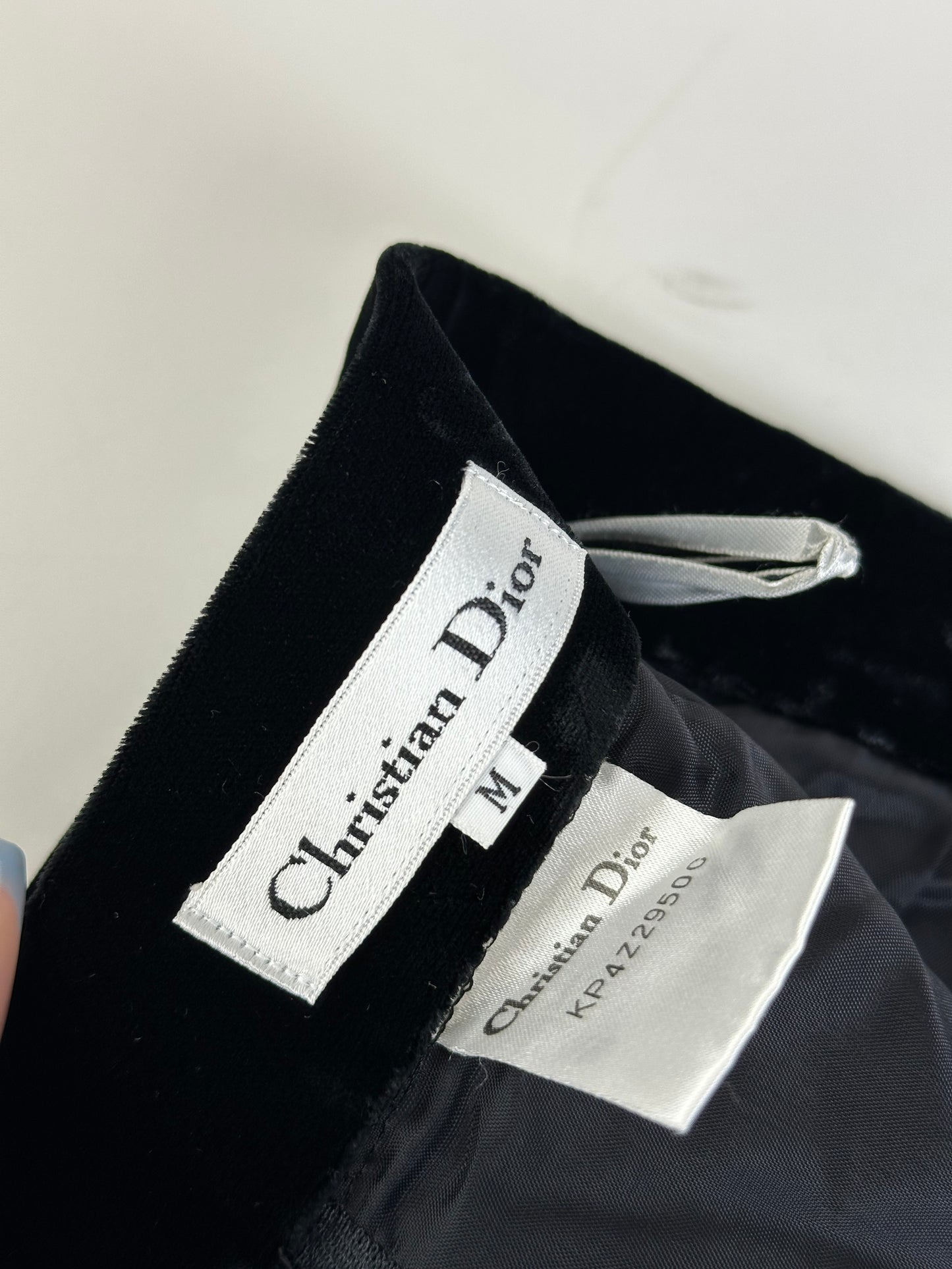 Vintage Dior Velvet Skirt Black c. 2000s M