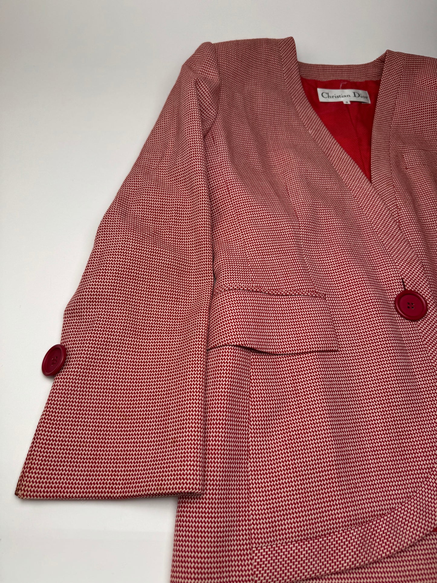 Vintage Dior Trenchcoat Blazer red white L