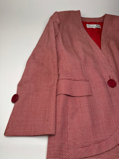 Vintage Dior Trenchcoat Blazer red white L