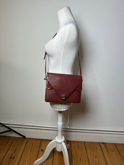 Vintage Cartier Must Envelope Shoulder Bag Leather Burgundy