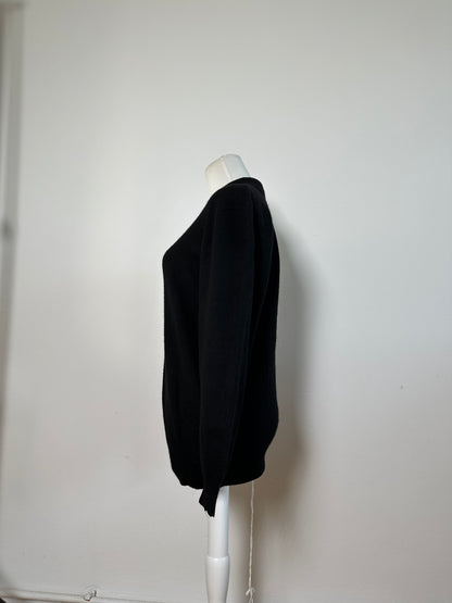 Vintage Chloe Wool Sweater Black Gold Buttons L