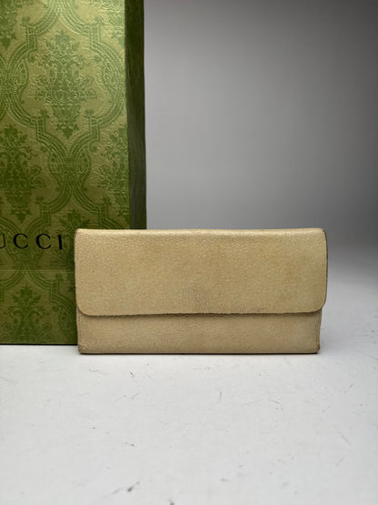 Vintage Gucci leather wallet white