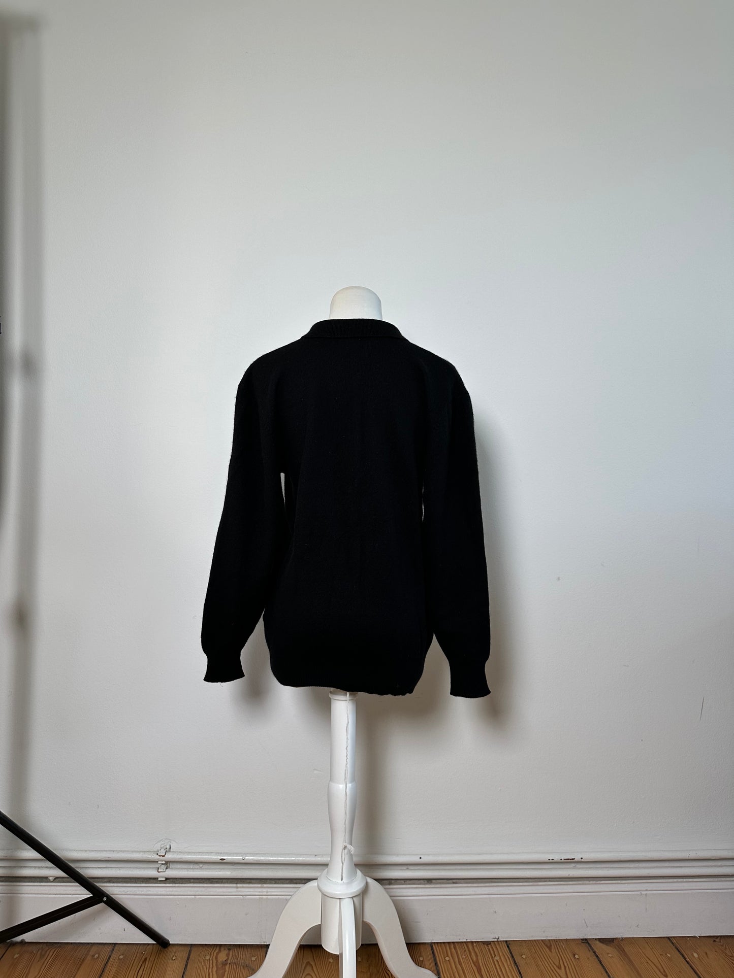Vintage Chloe Wool Sweater Black Gold Buttons L