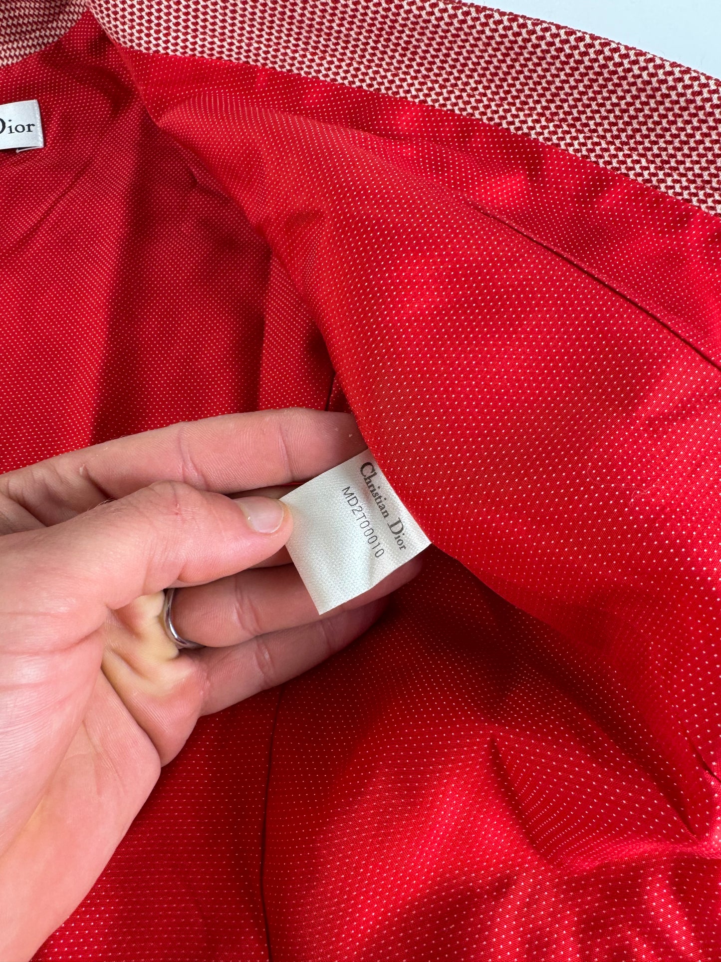 Vintage Dior Trenchcoat Blazer red white L