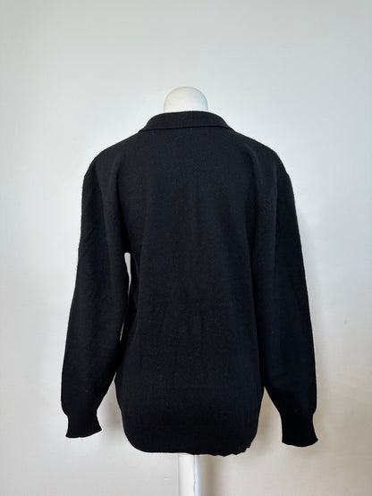 Vintage Chloe Wool Sweater Black Gold Buttons L