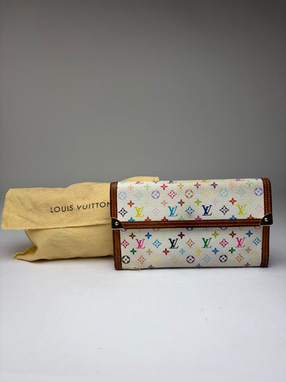 Vintage Louis Vuitton Multicolore Monogram Bifold Wallet 2001 Cream