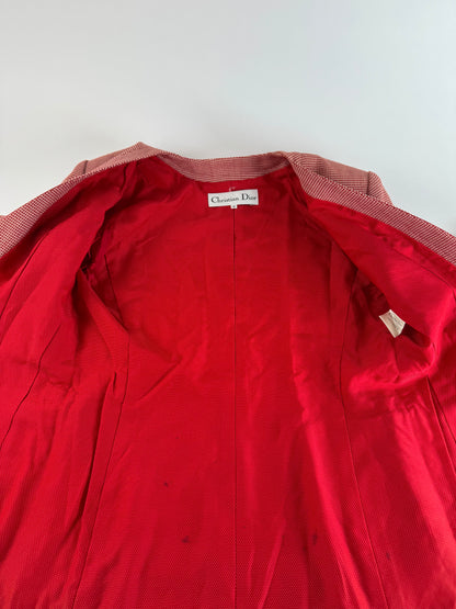 Vintage Dior Trenchcoat Blazer red white L