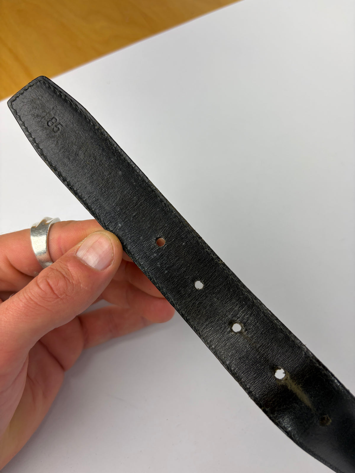 Vintage Salvatore Ferragamo Gancini Leather Belt Late 1990s Black Silver