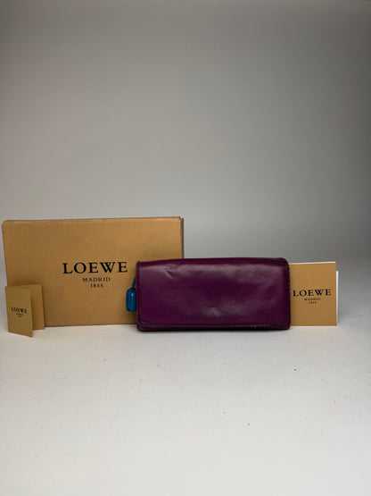 Vintage Loewe Madrid Leather Wallet purple blue