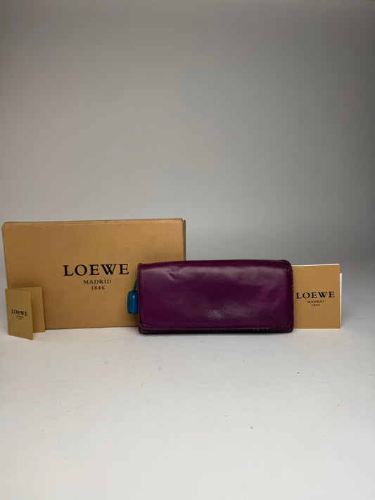 Vintage Loewe Madrid Leather Wallet purple blue