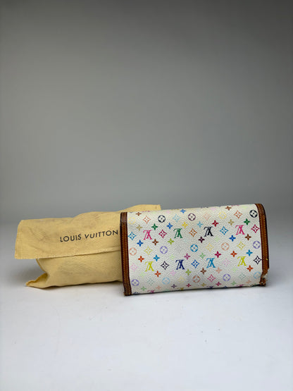 Vintage Louis Vuitton Multicolore Monogram Bifold Wallet 2001 Cream