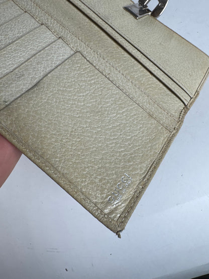 Vintage Gucci leather wallet white