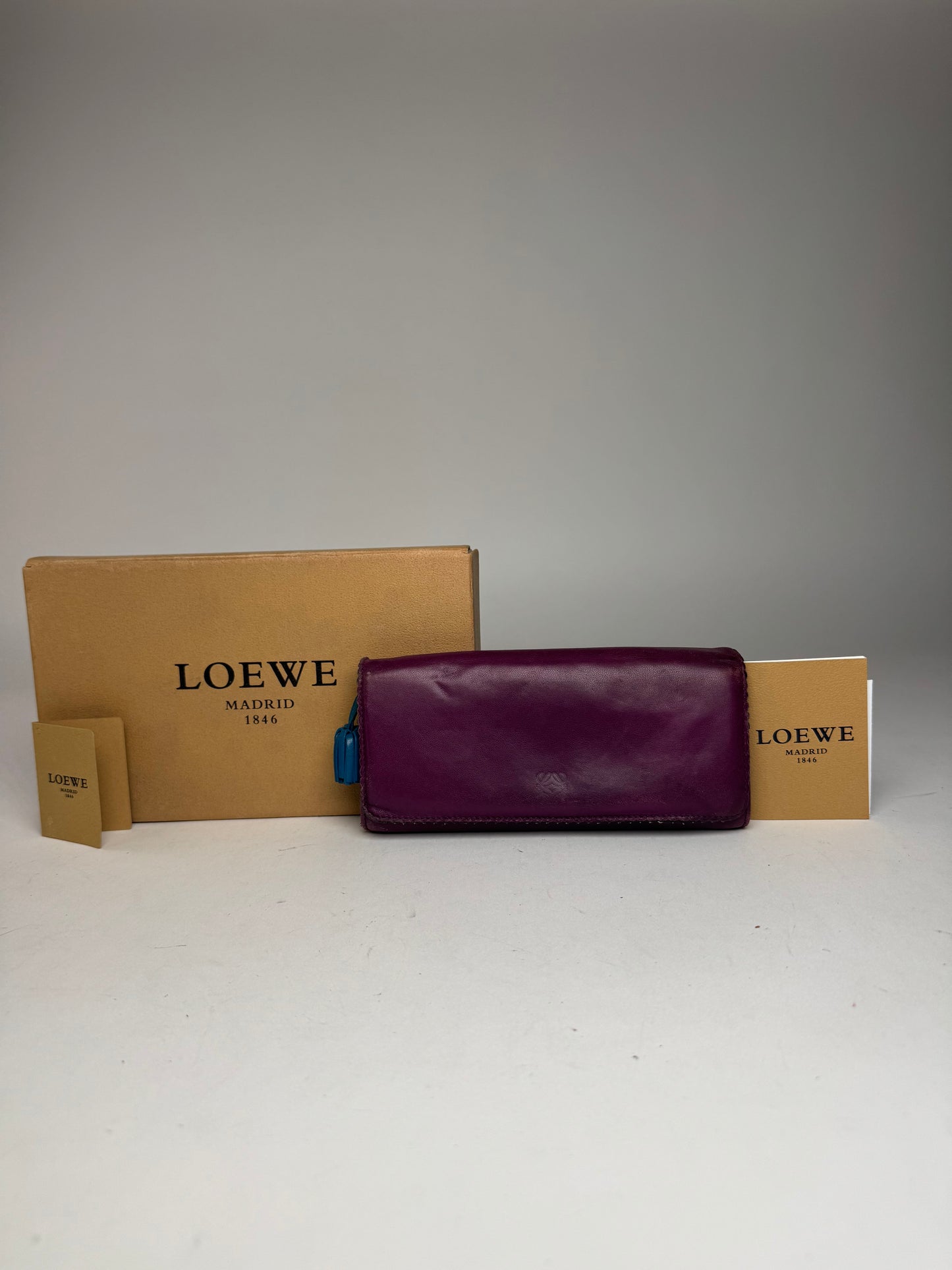 Vintage Loewe Madrid Leather Wallet purple blue