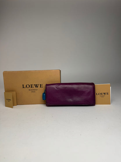 Vintage Loewe Madrid Leather Wallet purple blue