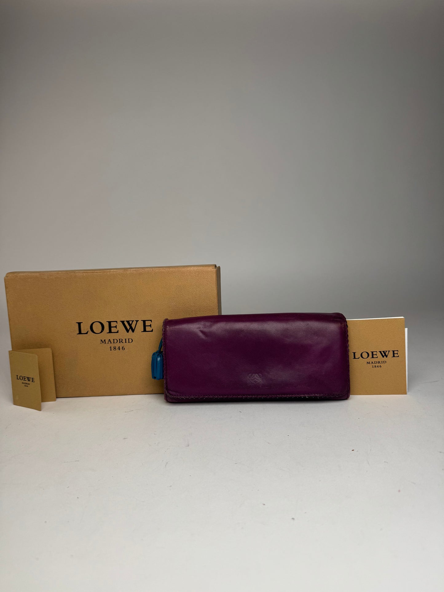 Vintage Loewe Madrid Leather Wallet purple blue