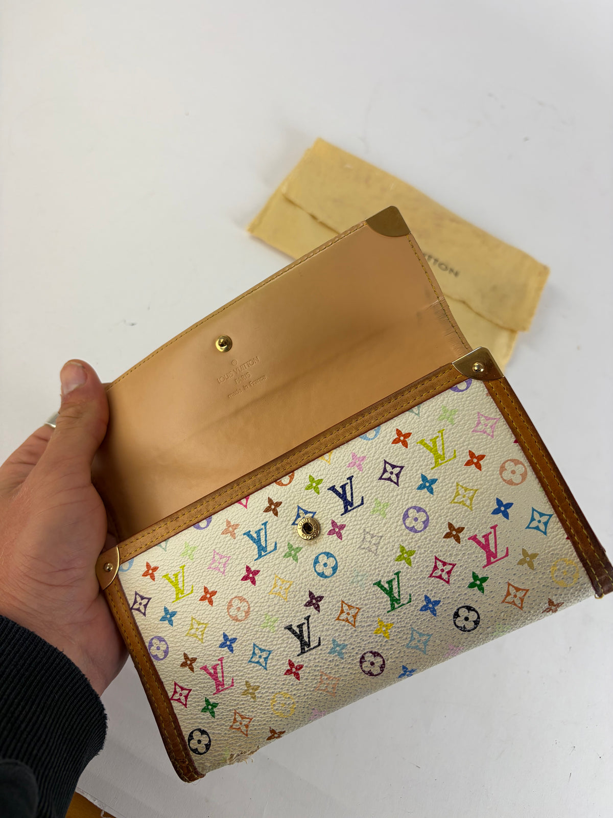 Vintage Louis Vuitton Multicolore Monogram Bifold Wallet 2001 Cream