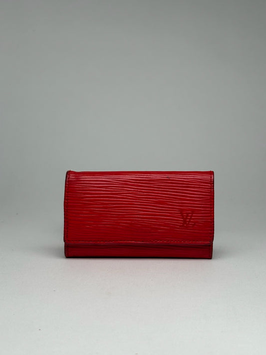 Vintage Louis Vuitton EPI Leather Key Holder red