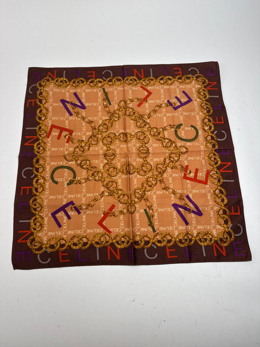 Vintage Celine Scarf Orange Brown