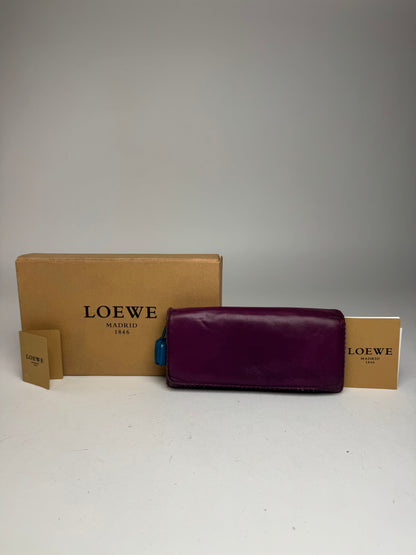 Vintage Loewe Madrid Leather Wallet purple blue