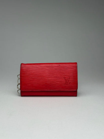 Vintage Louis Vuitton EPI Leather Key Holder red