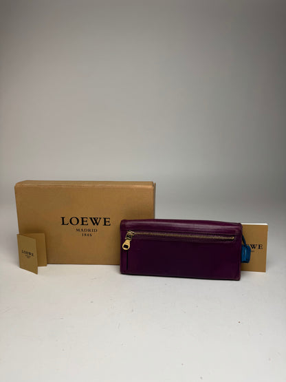 Vintage Loewe Madrid Leather Wallet purple blue