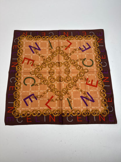 Vintage Celine Scarf Orange Brown