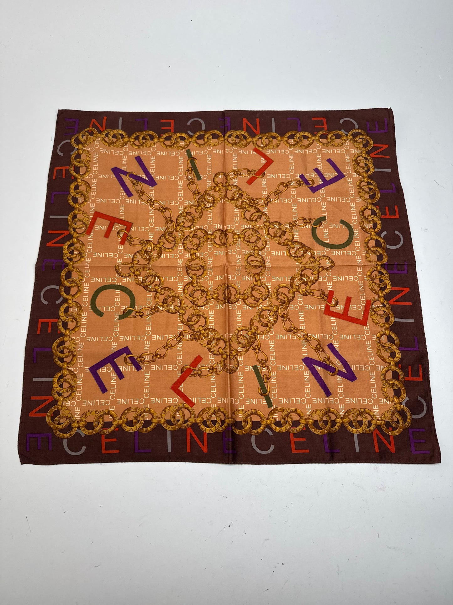 Vintage Celine Scarf Orange Brown