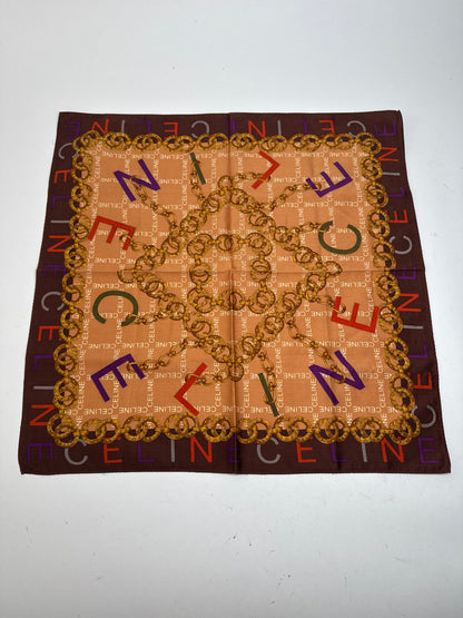 Vintage Celine Scarf Orange Brown