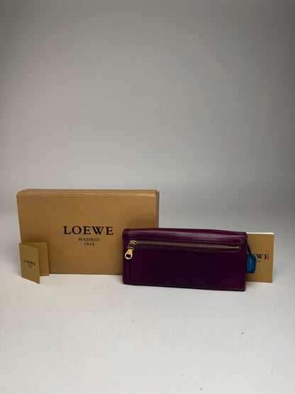 Vintage Loewe Madrid Leather Wallet purple blue