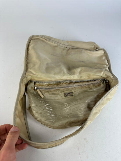 Vintage Prada Shoulder Bag Tessuto Lino