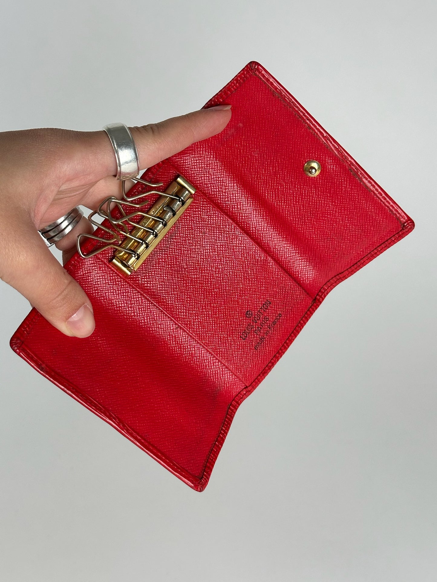 Vintage Louis Vuitton EPI Leather Key Holder red