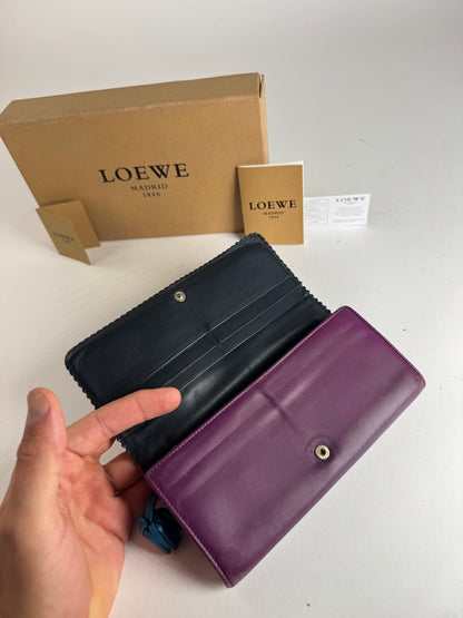 Vintage Loewe Madrid Leather Wallet purple blue