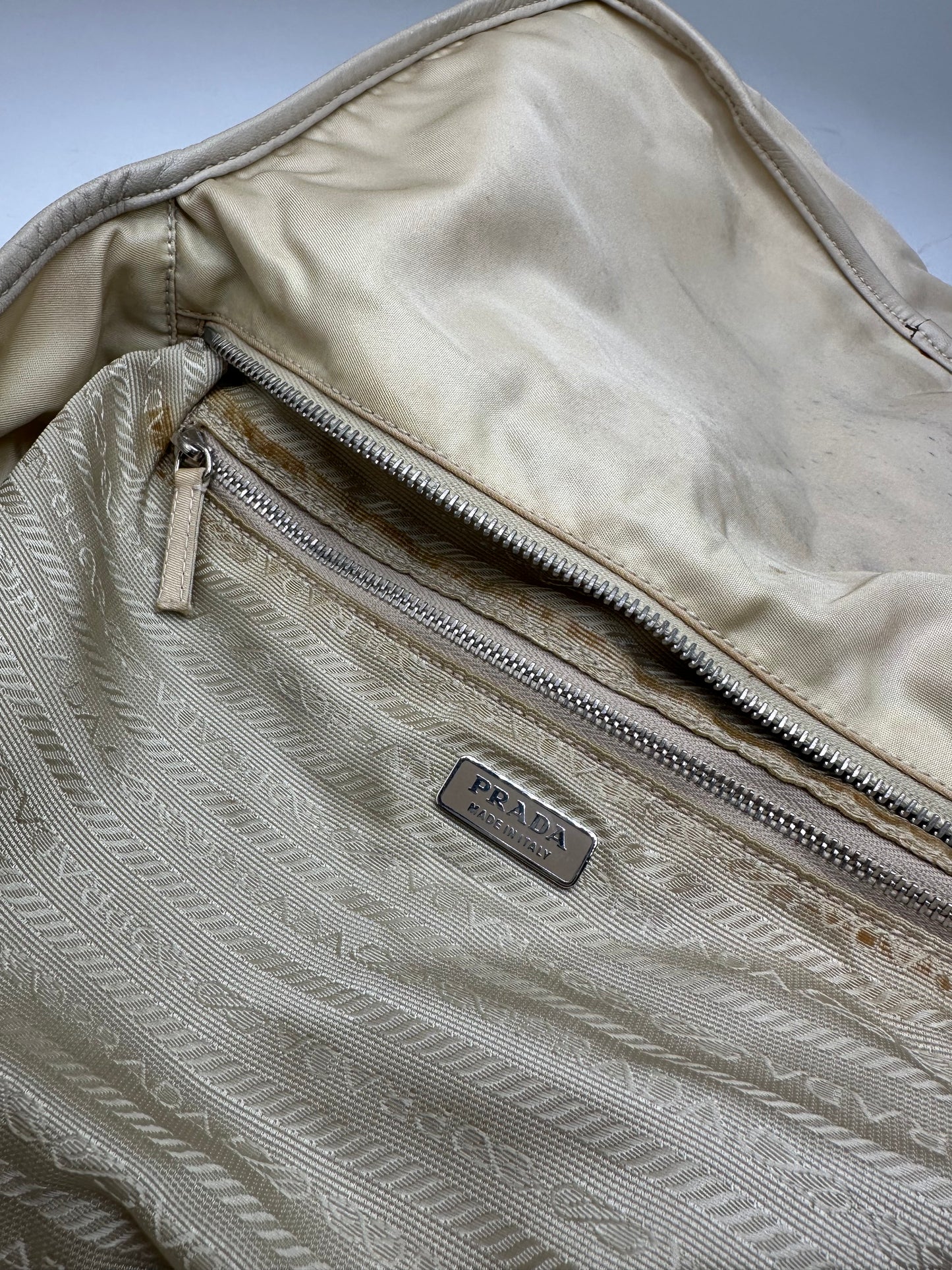 Vintage Prada Shoulder Bag Tessuto Lino
