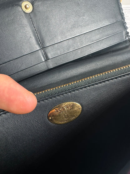 Vintage Loewe Madrid Leather Wallet purple blue