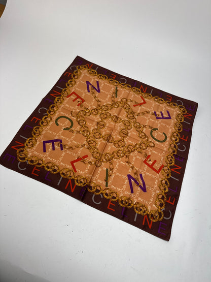 Vintage Celine Scarf Orange Brown