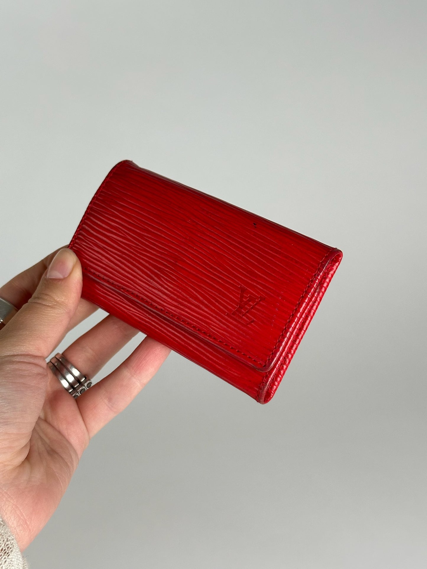 Vintage Louis Vuitton EPI Leather Key Holder red