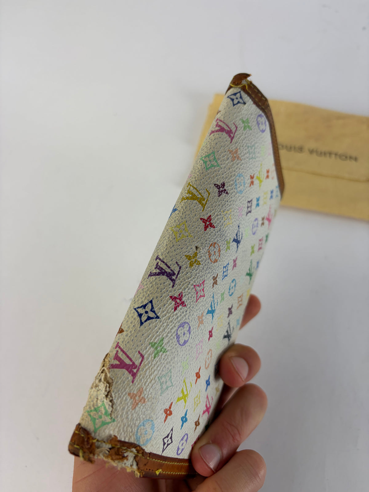 Vintage Louis Vuitton Multicolore Monogram Bifold Wallet 2001 Cream