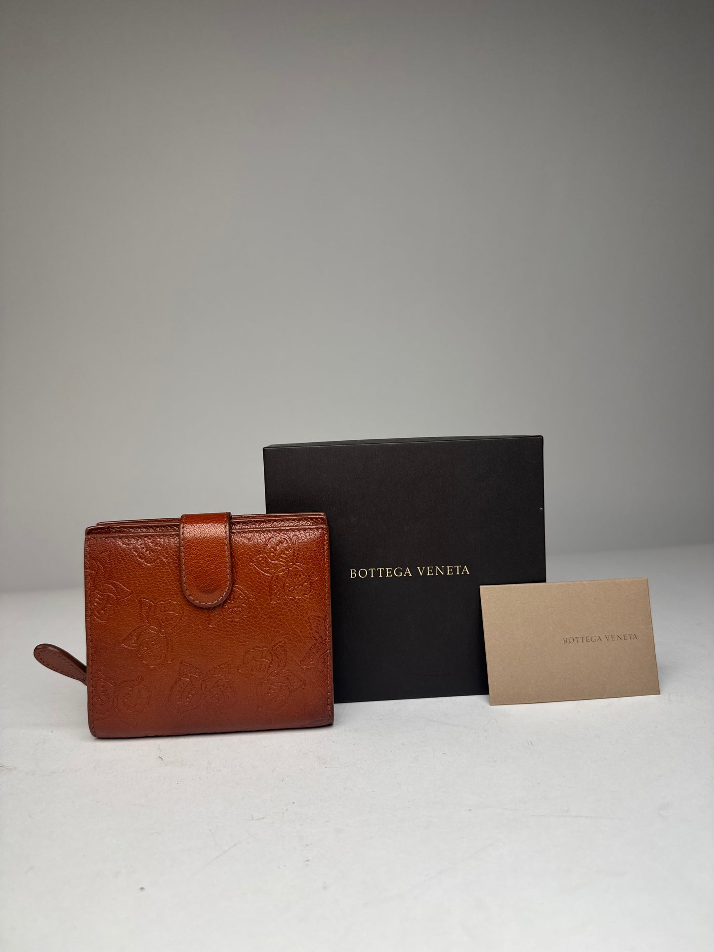 Vintage Bottega Veneta Butterfly Monogram Leather Wallet Brown