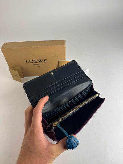 Vintage Loewe Madrid Leather Wallet purple blue