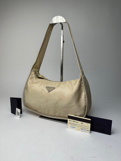 Vintage Prada Shoulder Bag Tessuto Lino