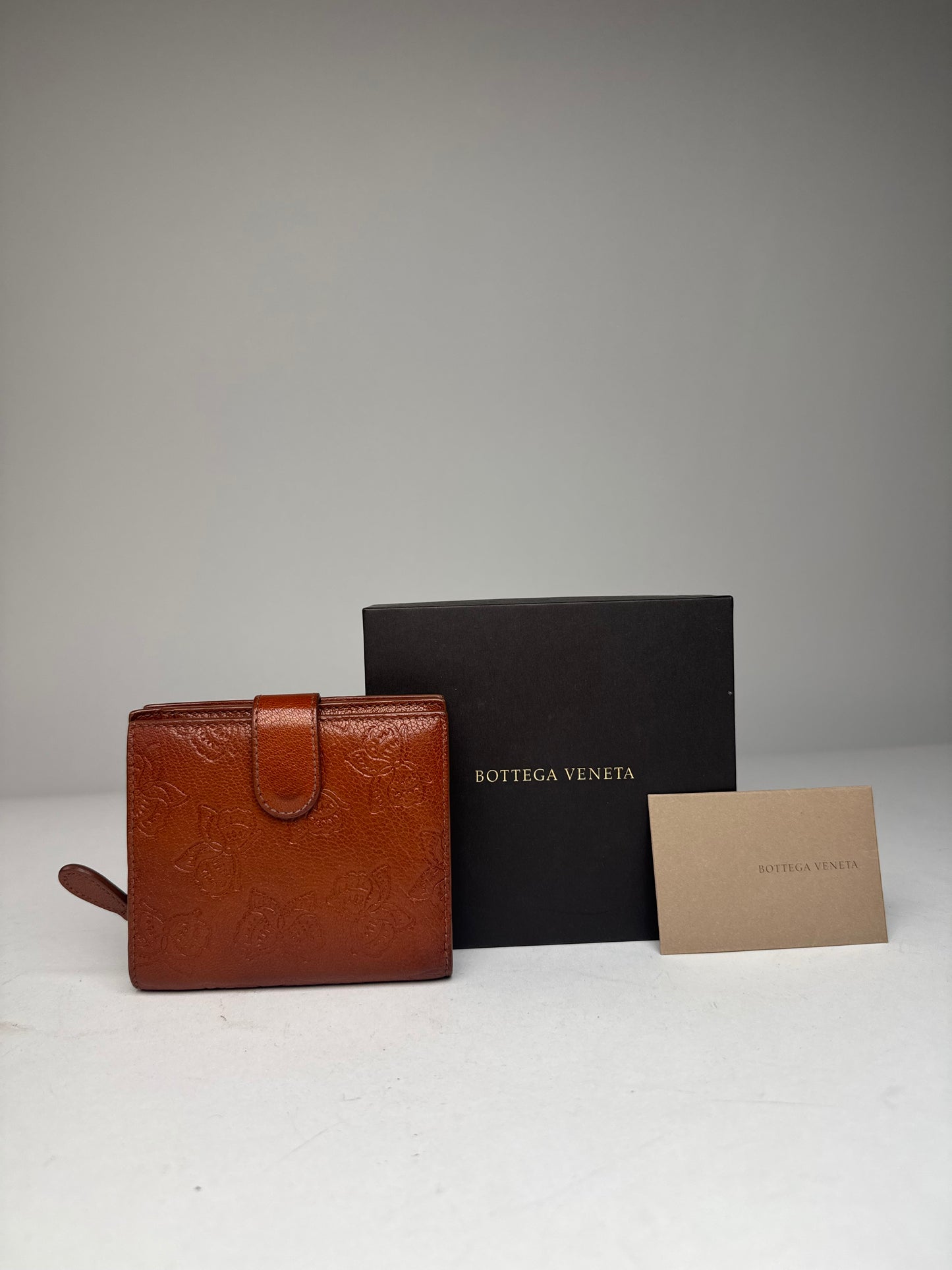 Vintage Bottega Veneta Butterfly Monogram Leather Wallet Brown