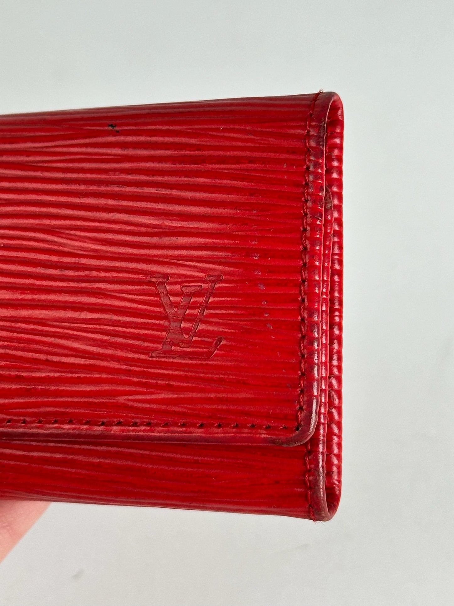 Vintage Louis Vuitton EPI Leather Key Holder red