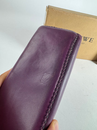 Vintage Loewe Madrid Leather Wallet purple blue