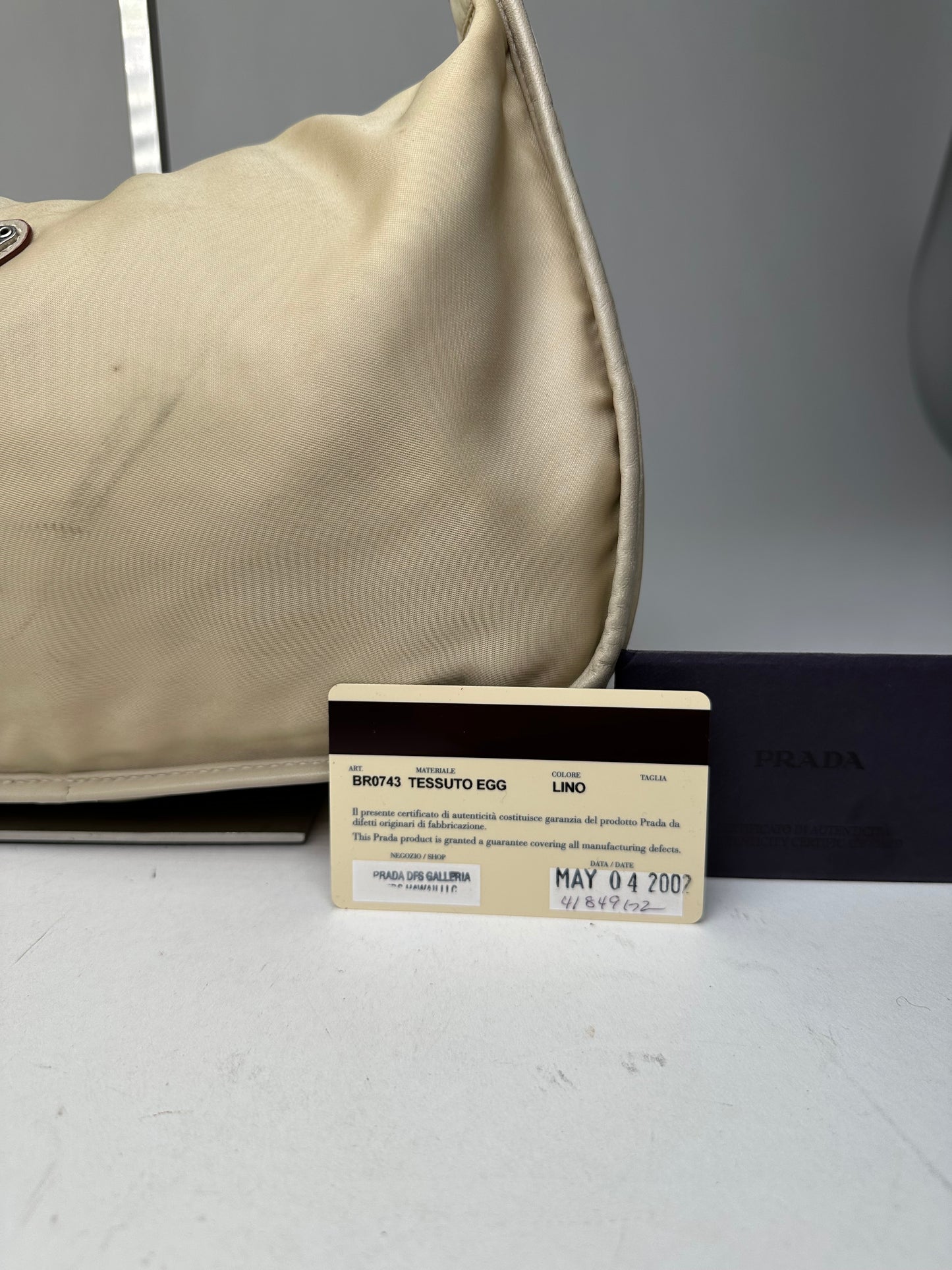 Vintage Prada Shoulder Bag Tessuto Lino