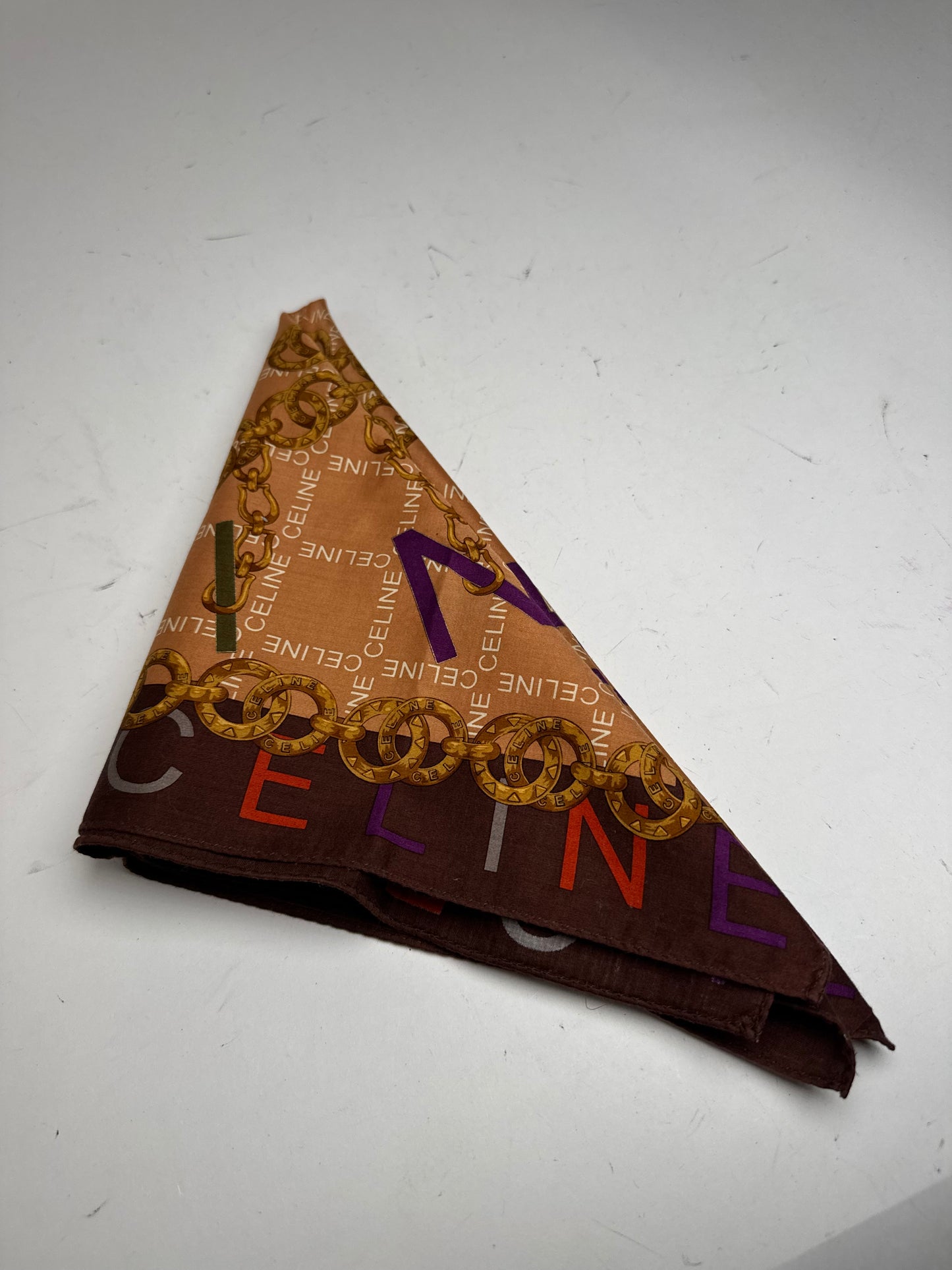 Vintage Celine Scarf Orange Brown