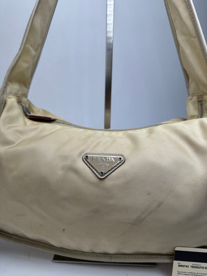 Vintage Prada Shoulder Bag Tessuto Lino