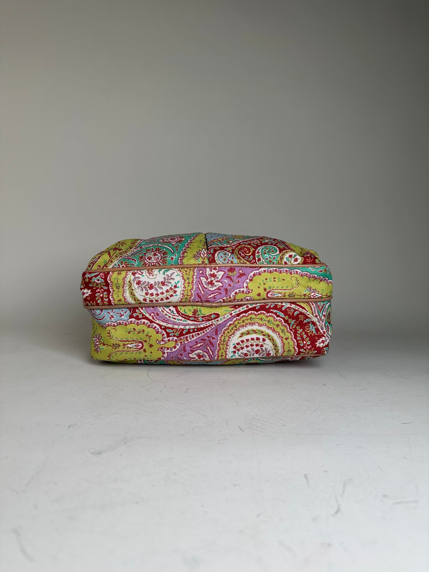 Vintage Etro Paisley Print Cotton Crossbody Bag Red Green Blue