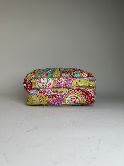 Vintage Etro Paisley Print Cotton Crossbody Bag Red Green Blue