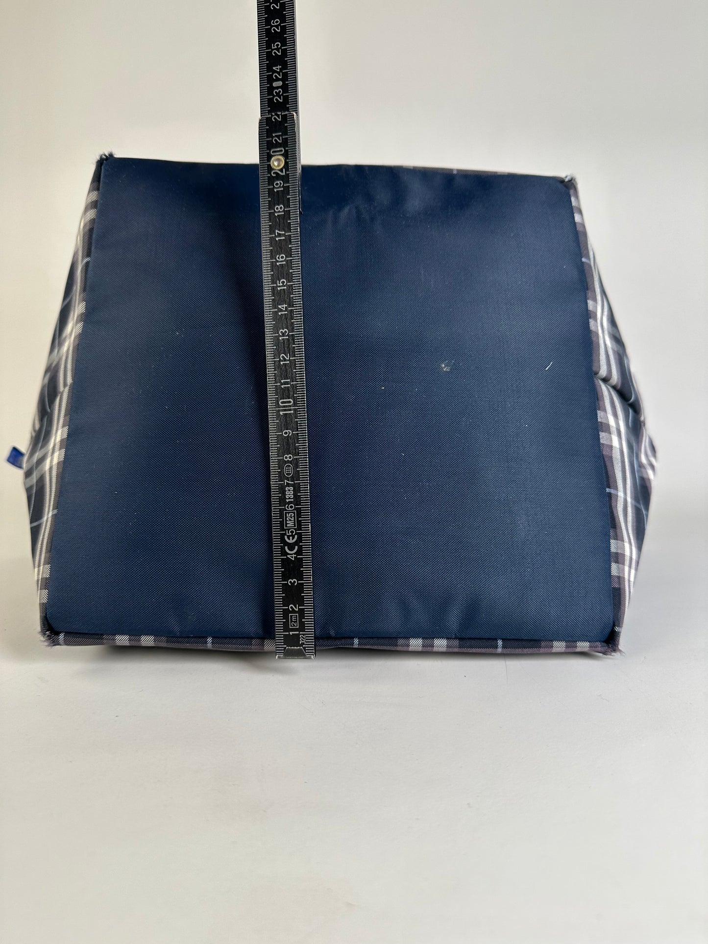 Vintage Burberry Nylon Tote Bag Navy White Gray
