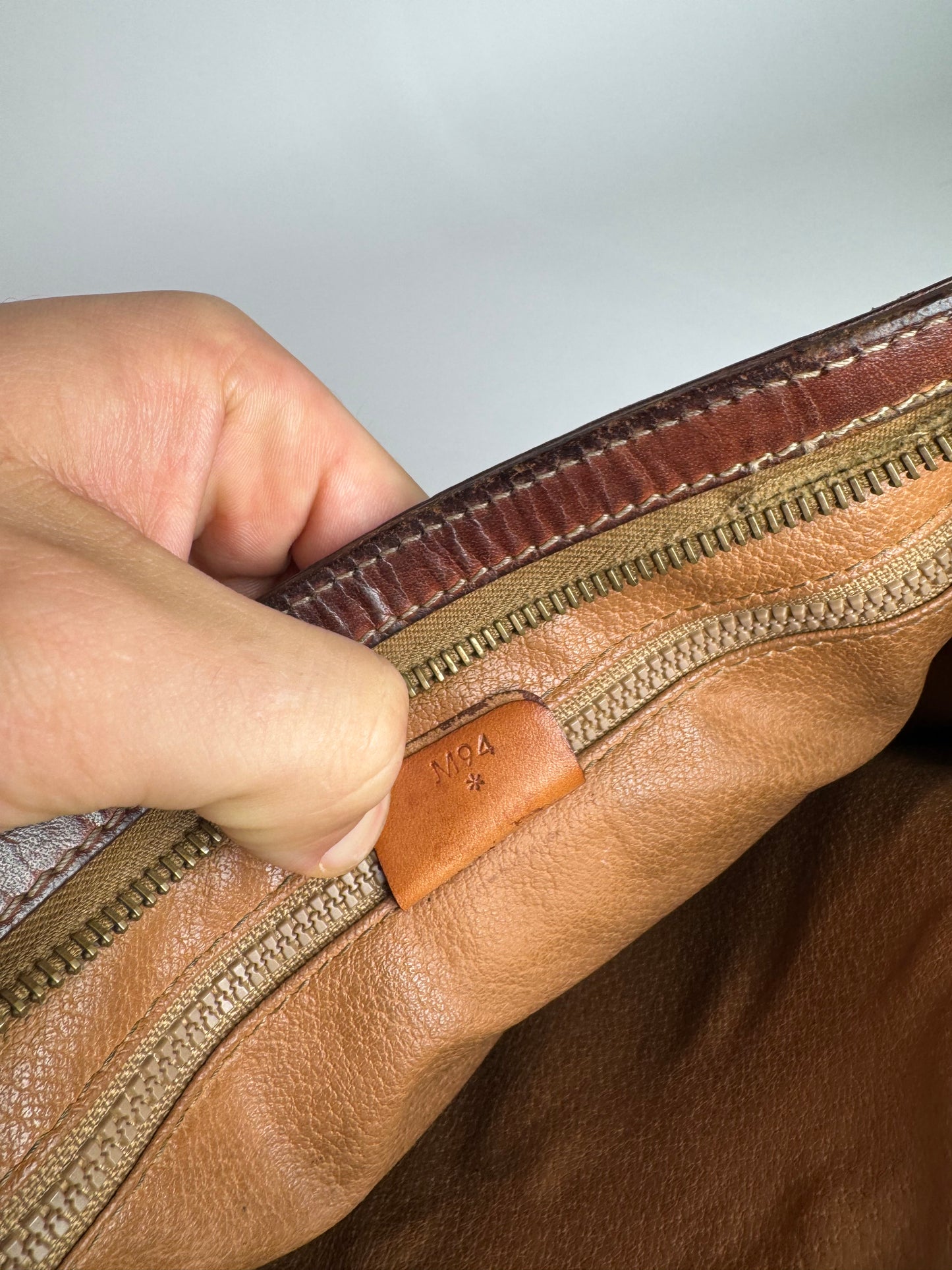Vintage Celine Paris Leather Monogram Clutch Brown